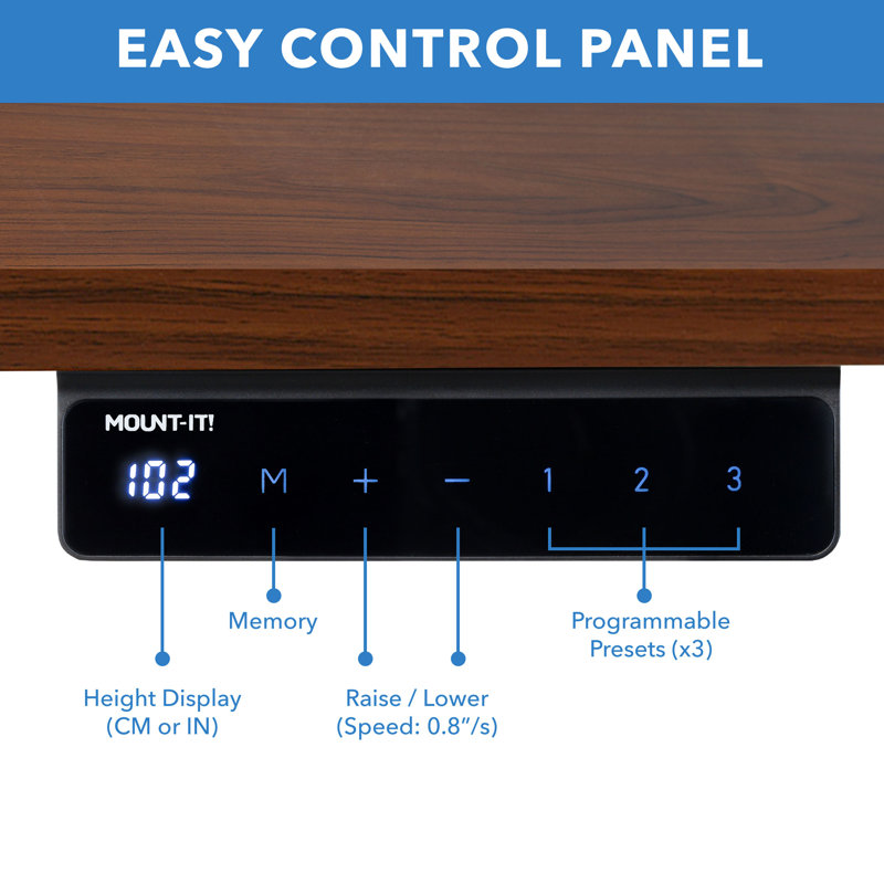 Hazelnut and Black Adjustable Electric Standing Desk with Steel Frame