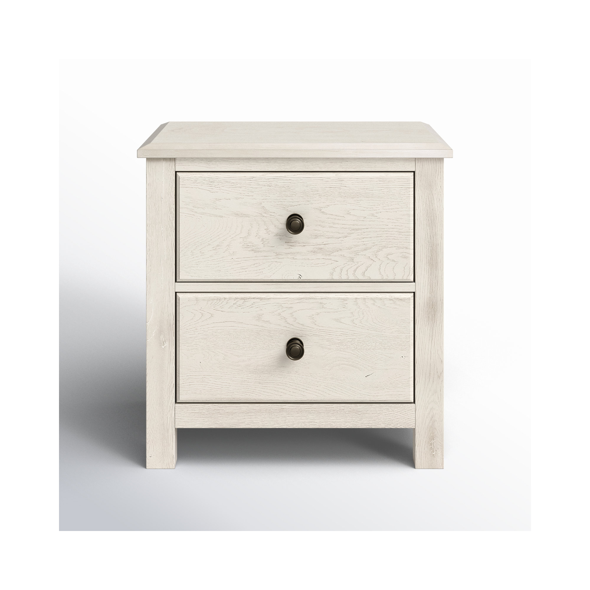 Lewin 2-Drawer Nightstand, Weathered White