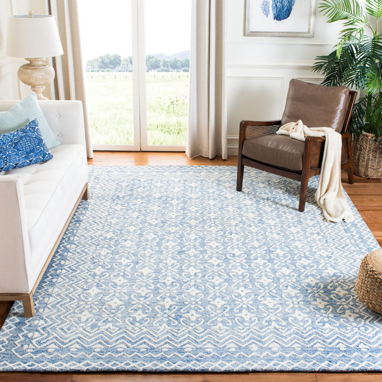 Simmerman Hand Tufted Wool Geometric Rug