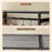 Acacia Wood Garment Racks With Shelves 2 Wicker Drawers And 4 Hooks Heavy Duty Closet Organizer For Hanging Clothes, Freestanding Closet Wardrobe Rack, Light Gray