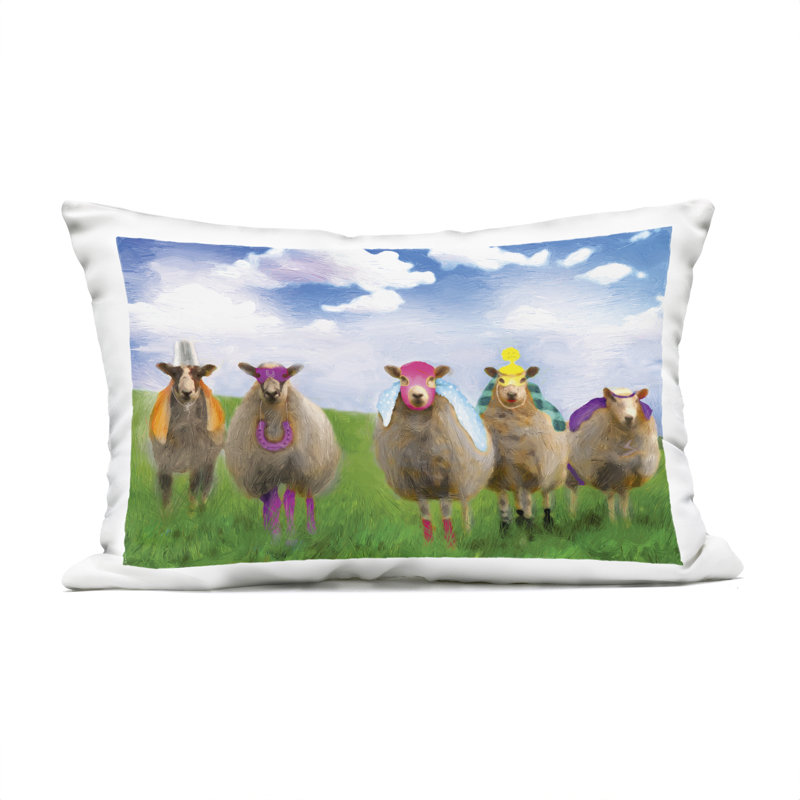 Coussin d'extérieur imprimé lapin dans un bain à bulles relaxant, design par Lucia Heffernan