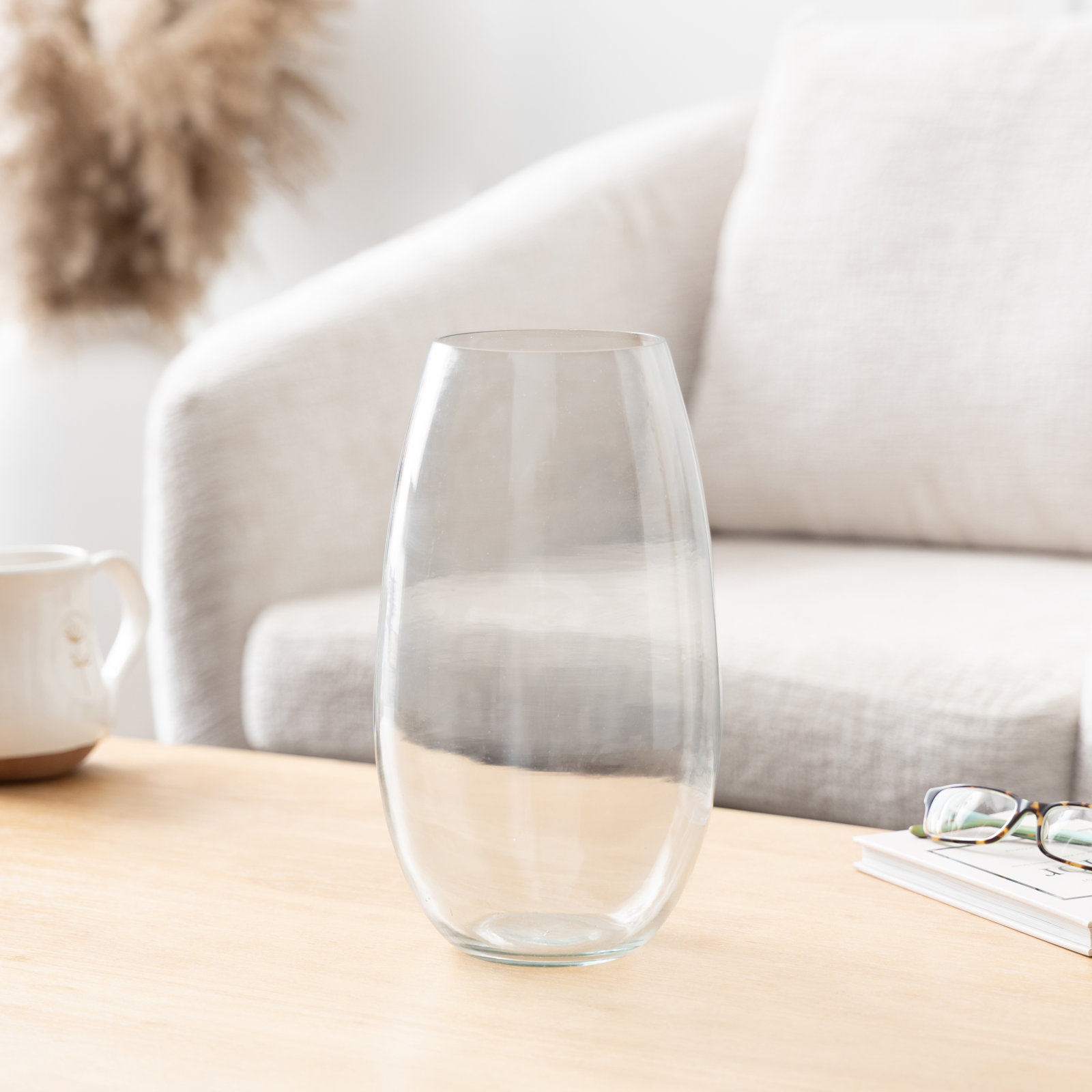 Glass Table Vase, 10.5" H x 6" W x 6" D