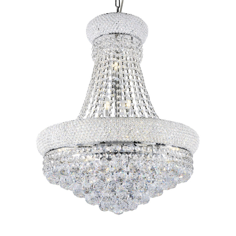 Lustre empire unique et remarquable à 12 lumières avec accents de cristal Sweeney