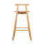 Tabouret de bar d'intérieur en bois d'hévéa Grove, finition naturelle, ensemble de 2