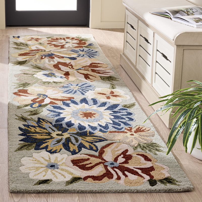 Jardin Hand Tufted Wool; Cotton Floral Indoor Rug, Runner 2'3" x 8'