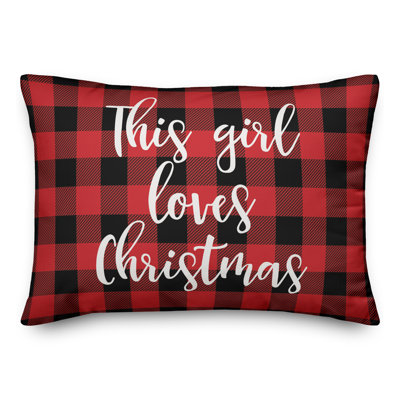  Coussin lombaire à carreaux «This Girl Loves Christmas in Buffalo Check»