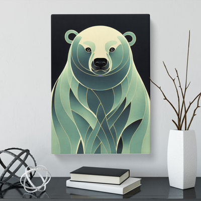 Tilden Polar Bear Nouveau - Wrapped Canvas