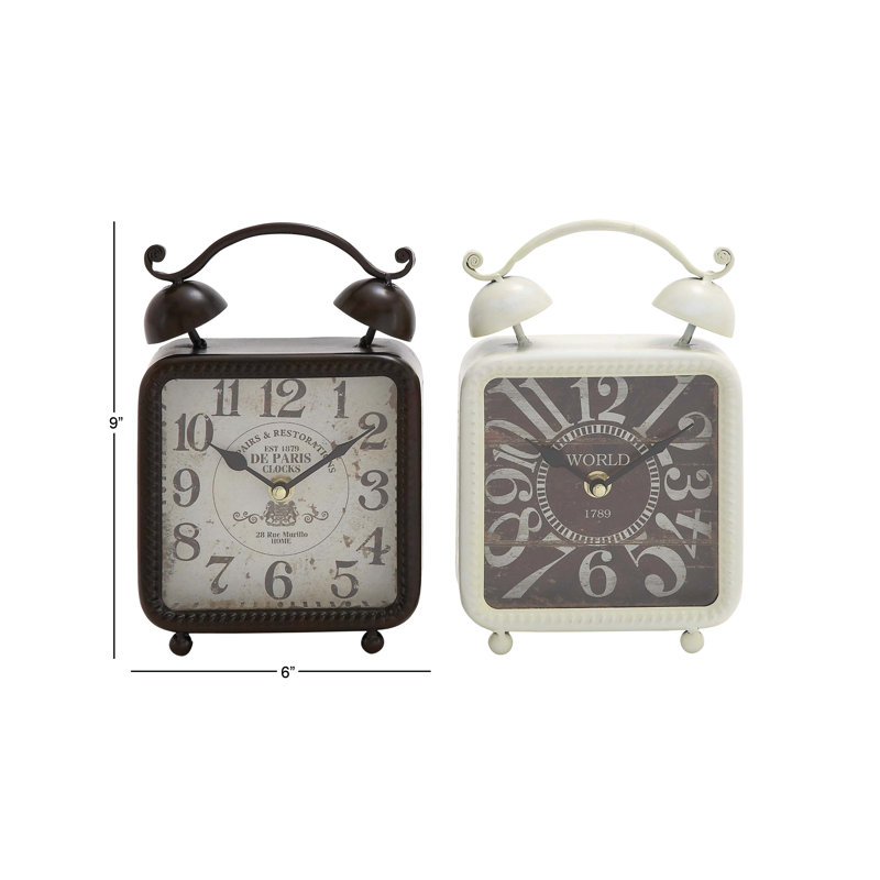 Ensemble d'horloge de table en métal