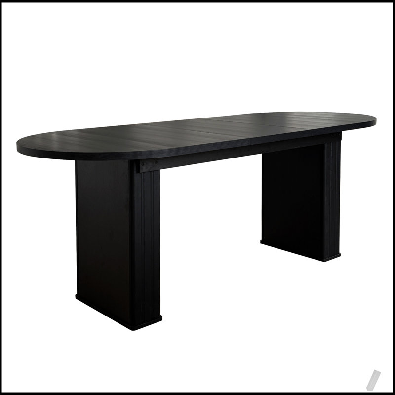Table de salle à manger extensible ovale pour 4 à 8 personnes, base en bois pour les réunions de famille et de salon
