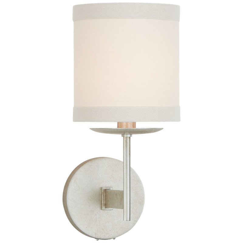 kate spade new york Walker Small Sconce, Burnished Silver Leaf, Light Cream