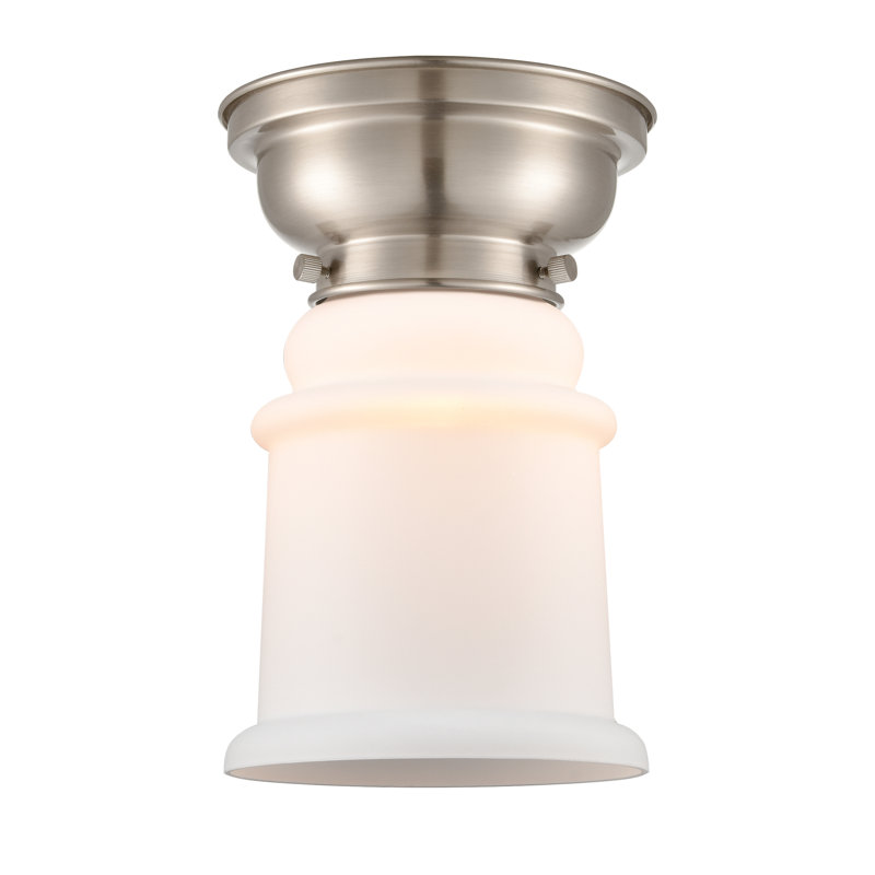 Plafonnier encastré 1 lumière 6,25 po Alexandira, Blanc mat, Ampoule non incluse, Nickel satiné brossé
