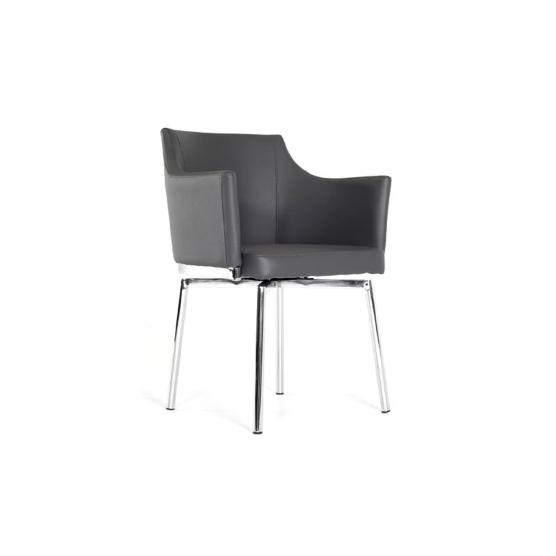 Fauteuil Oman en chrome, Gris