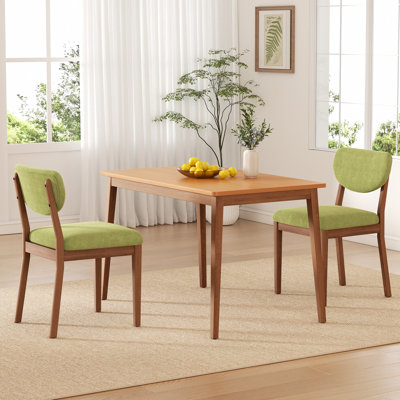 Ensemble de 2 chaises d'appoint à dossier en bois avec dossier incurvé