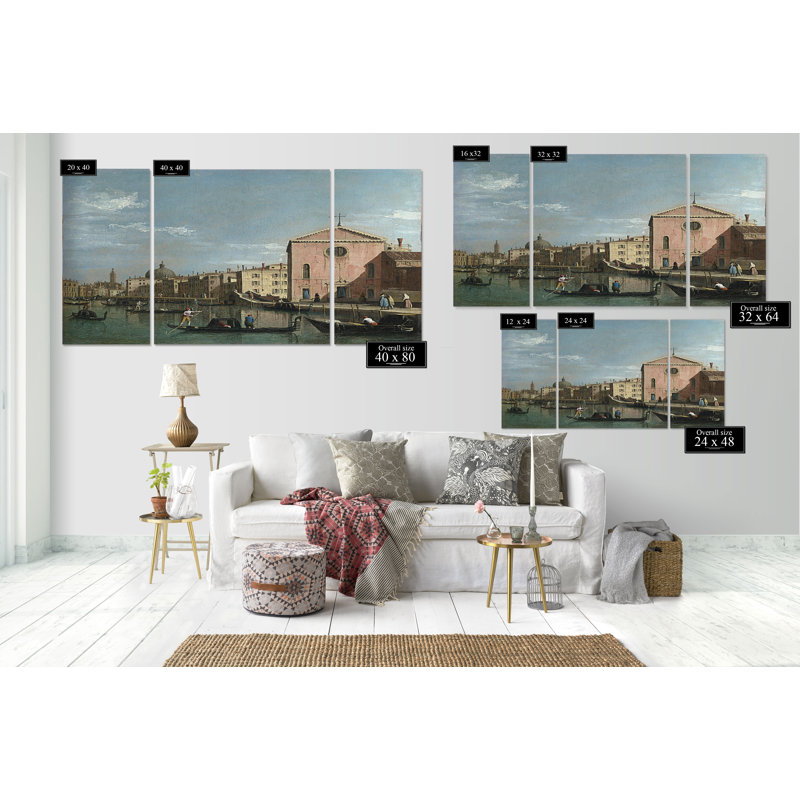 « venice the grand canal », image multi-pièce sur toile, H 40 po x l 80 po x P 1,5 po