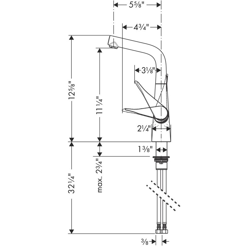 Metris Single Handle Kitchen Faucet, Steel Optic