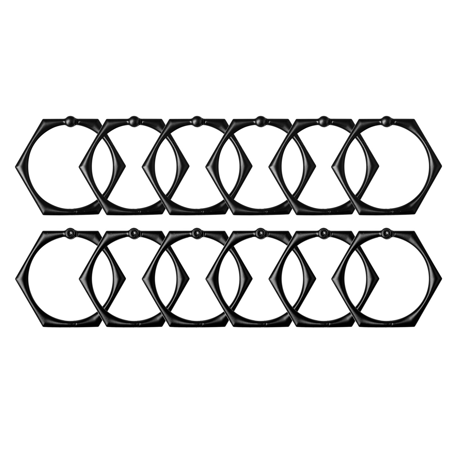 Zinc Shower Curtain Hook, Black