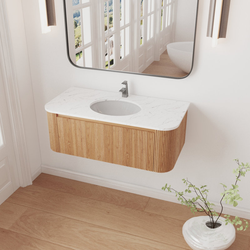 Meuble-lavabo et lavabo Modern, finition en bois aggloméré, pour salles de bain spacieuses