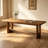 Warm Oak Rectangular Solid Trestle Dining Table-367397755
