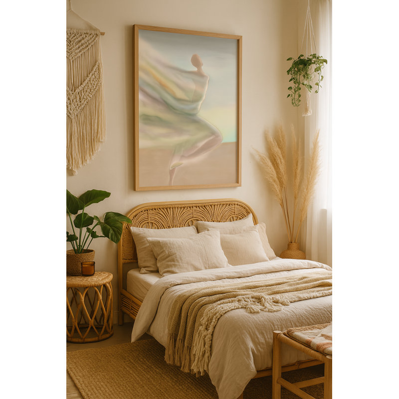 Veil of Becoming Framed Canvas Wall Art by Kasian Art Studio - White Frame, Black