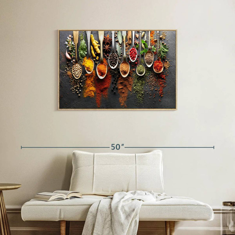 Choice Of Spices, Floating Frame Natural Wood, 31" X 21"