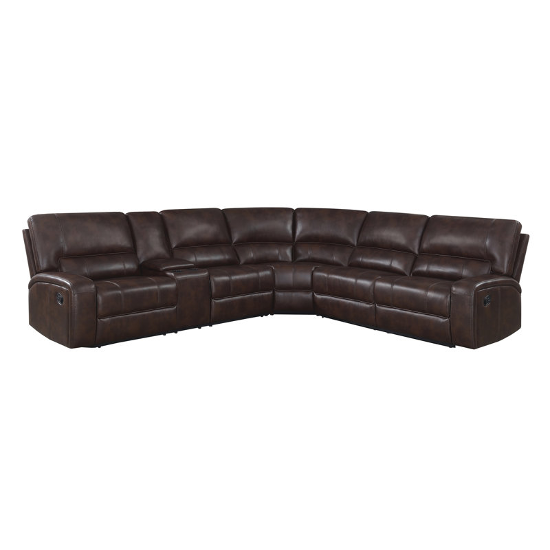 Canapé modulaire inclinable en faux cuir de 131 po de largeur