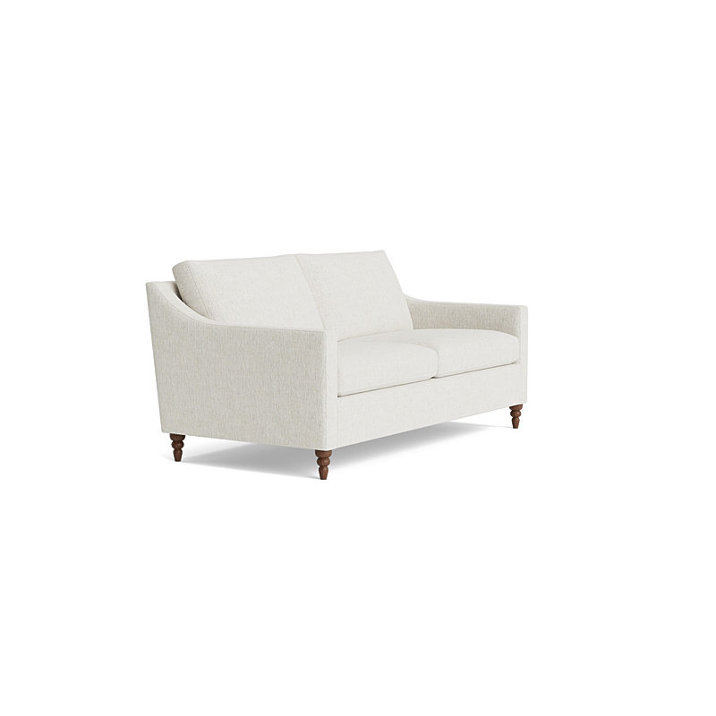 Vera Loveseat (70"), Walnut Finish (Turned), Performance Weave - Snow