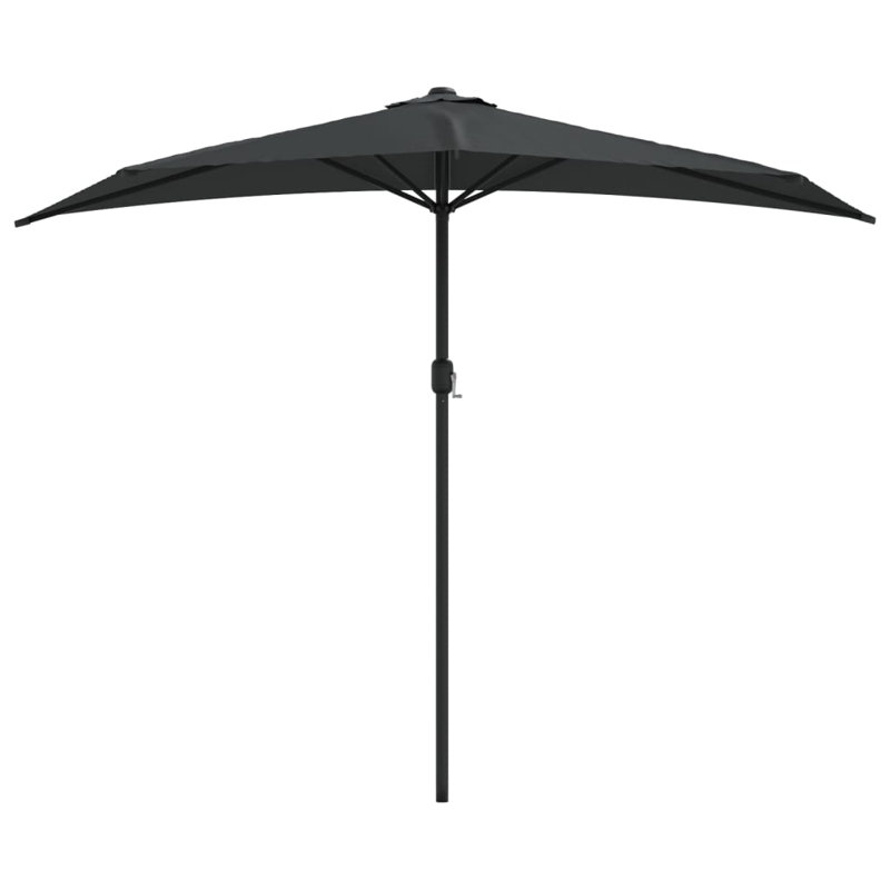 Parasol de balcon avec demi-poteau en aluminium Arlmont & Co., H 87,4 po x l 106,3 po x P 56,7 po, Anthracite