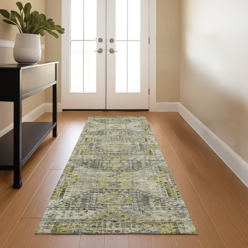 Premium Machine Washable Alaina AMF1929 Global Rug, Runner 2'3" x 7'6"
