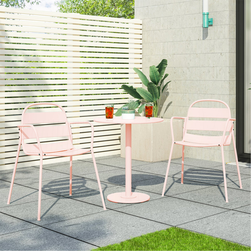 Ensemble bistro - rose clair mat, Rose clair