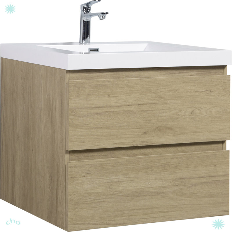 30" Floating Bathroom Vanity With Sink, Oak