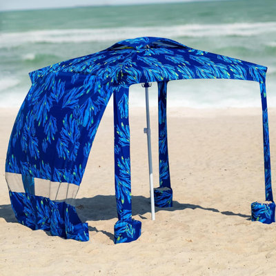 Tente de cabane de plage facile à installer et à démonter avec poches de sable