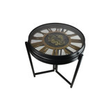 21" Round Table With Moving Gear Clock