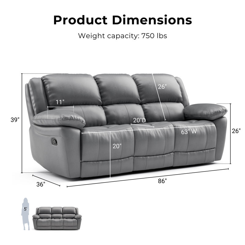 Allendale 2-Piece Sofa Set, Kaia Gray Leather Match