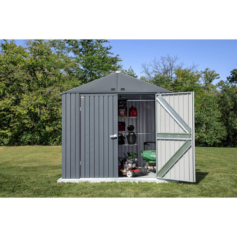 Remise de rangement Elite en acier, 8 x 6, anthracite, L 99,71 po x P 72,7 po x H 91,46 po