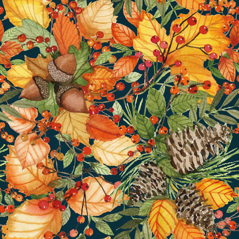 Motif de splendeur d'automne V, H 12 po x l 12 po x P 1,25 po