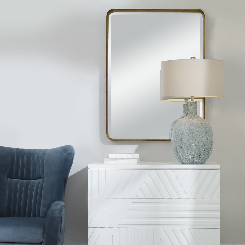 Rylie Metal Rectangle Wall Mirror, Gold, 40" x 30"