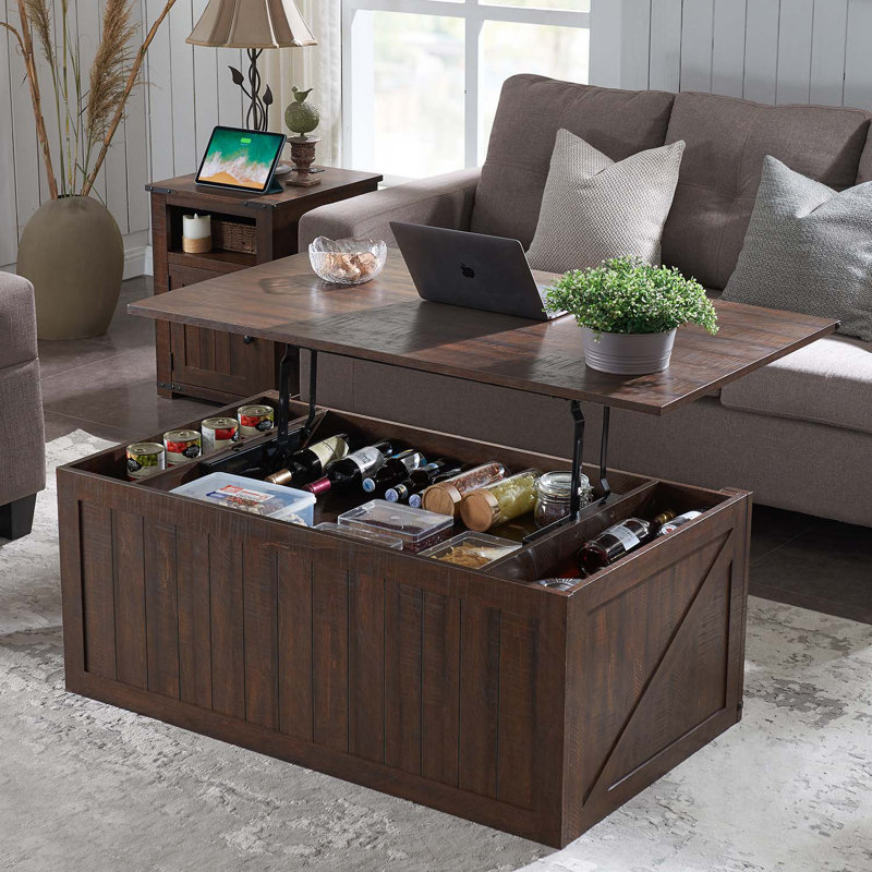 Vianor  48” Lift Top Coffee Table with Storage, Brown