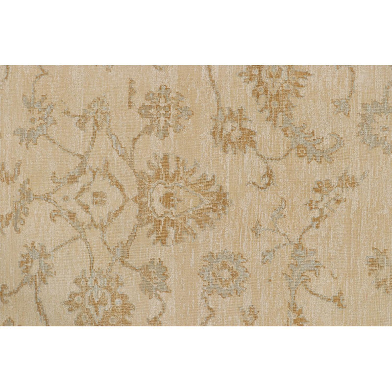 Hand Knotted Silk Area Rug in Brown