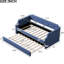 Lit de jour simple rembourré avec lit gigogne, recouvert de lin bleu, support de lattes de bois, lit-1375386537