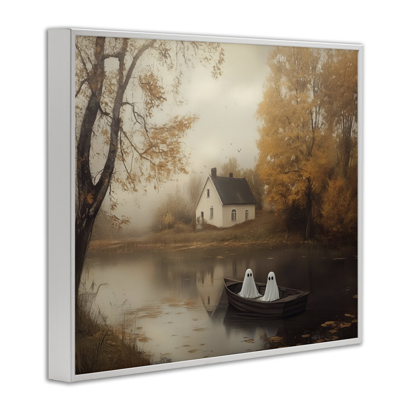 Giclée d'automne encadrée, conception par Arlington Prints, H 24 po x l 30 po, Estampe numérique encadrée blanc bord de mer