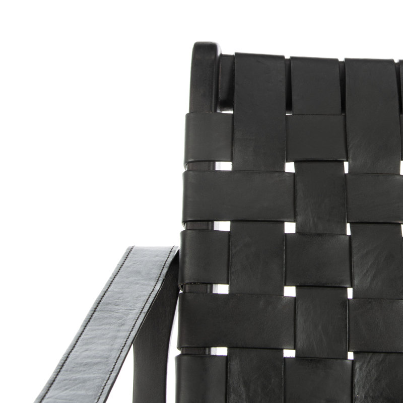 Armchair, Black Genuine Leather, Black