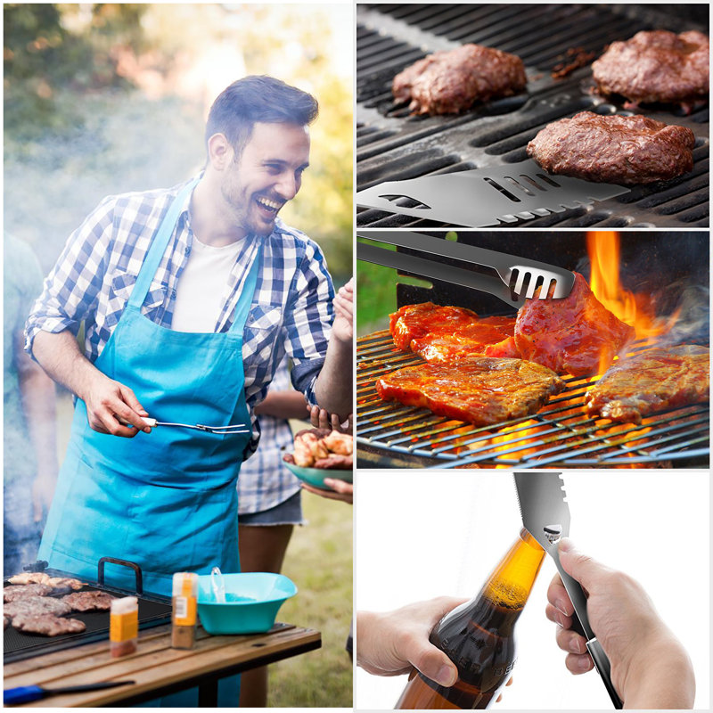 18-Piece Stainless Steel BBQ Grill Tool Set with Aluminum Case