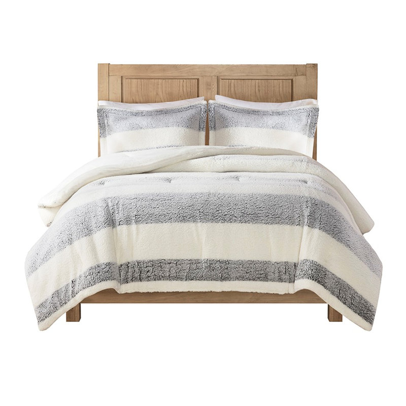 Modern King/ King Bedding Comforter , 100% , Color-Changing Feature, Striped, Machine Washable For Midweight In Cold Seasons, Style Color Shifts With