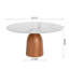 Table de salle à manger ronde moderne avec base en bois massif en forme de sablier et plateau en pierre frittée pour sièges 4/6/8-1019193400-1019194406-1019110114