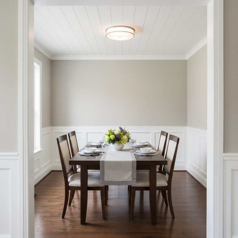 Romona Glass Flush Mount, Antique Nickel