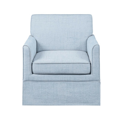 Blue Slipcover Chair, Timeless Design With Piping Detail, Fits Living Room, Bedroom, Reading Guest Solid Wood Legs, Plywood Frame, High Foam Cushion, Removable Seat Easy Assembly Process Accent