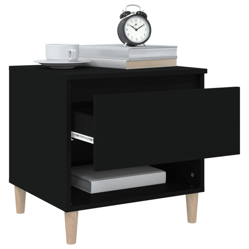 50cm W Bedside Table, Black
