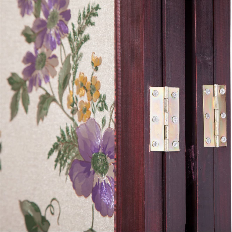 60'' W x 68.5'' H 4 - Panel Solid Wood Folding Room Divider