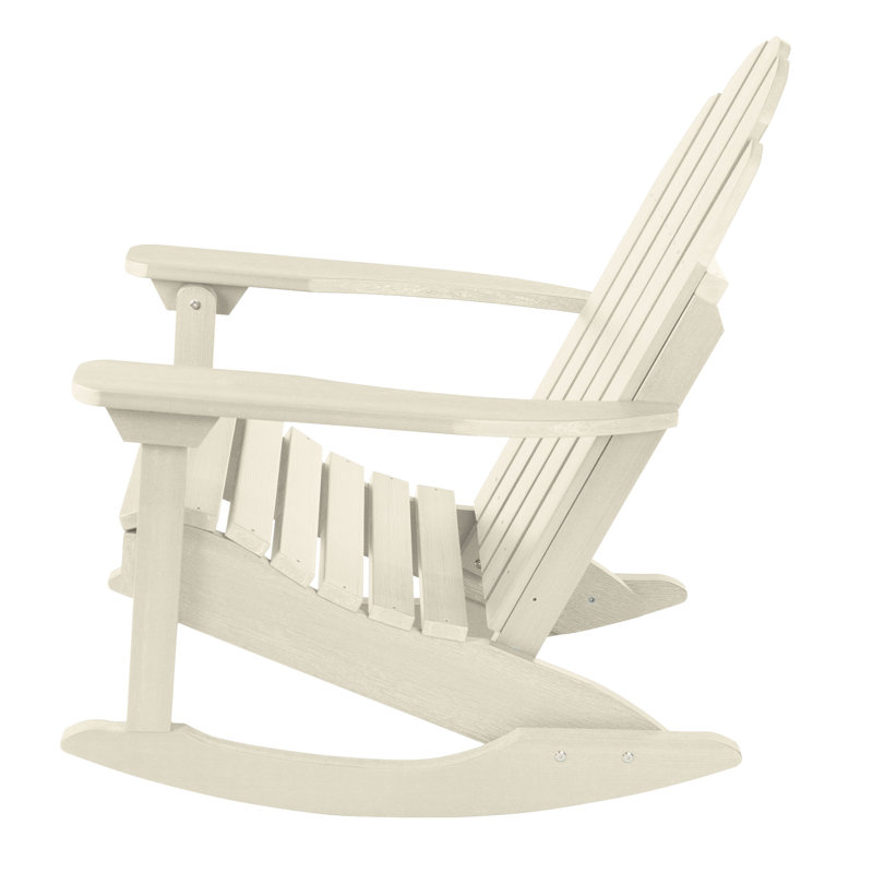 Chaise berçante en plastique Natoli, Blanc délavé