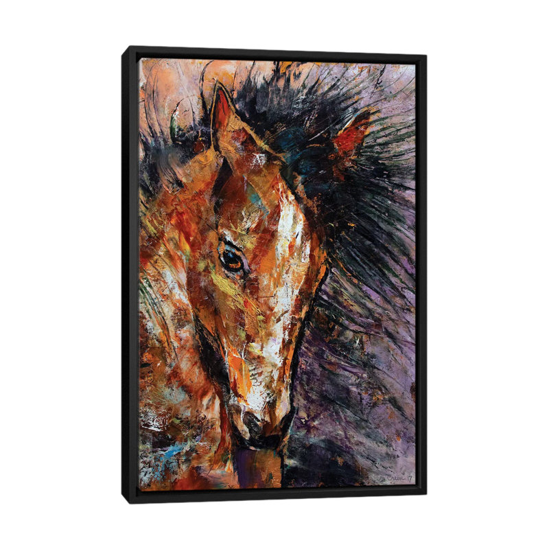 «Shogun Colt», reproduction sur toile, H 26 po x l 18 po x P 1,5 po, Toile avec cadre noir, Pas de tapis
